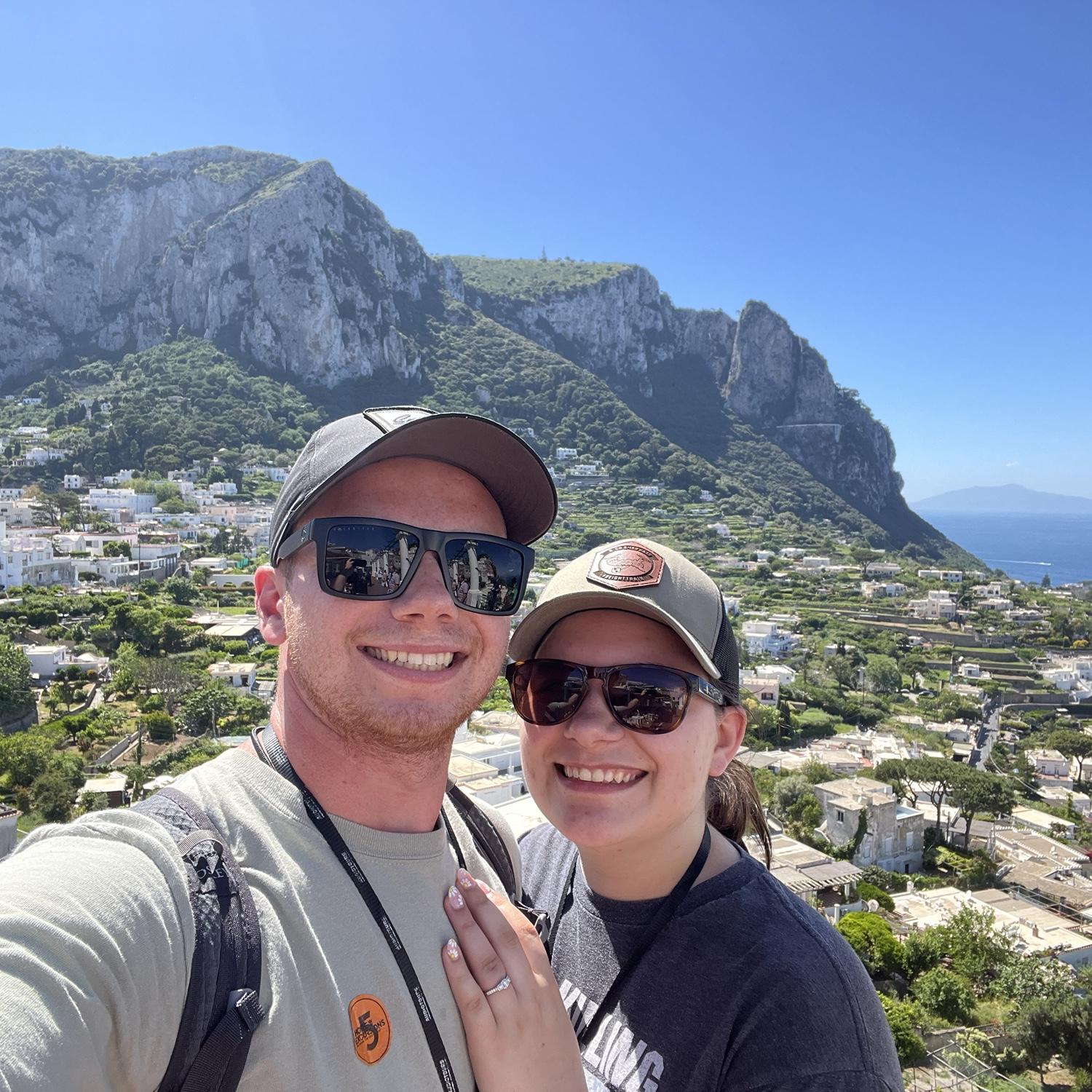 Five minutes post engagement in Capri, Italy!