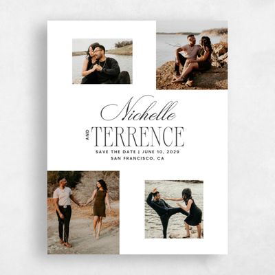 White Typography Wedding Save the Date - Solange Photo