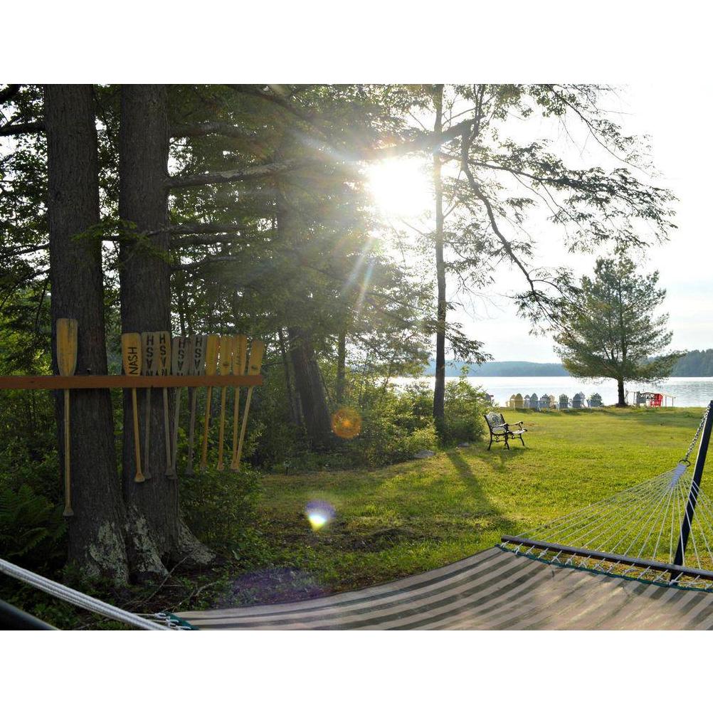 View from the hammock looking out towards the "beach" where the picnic reception will be