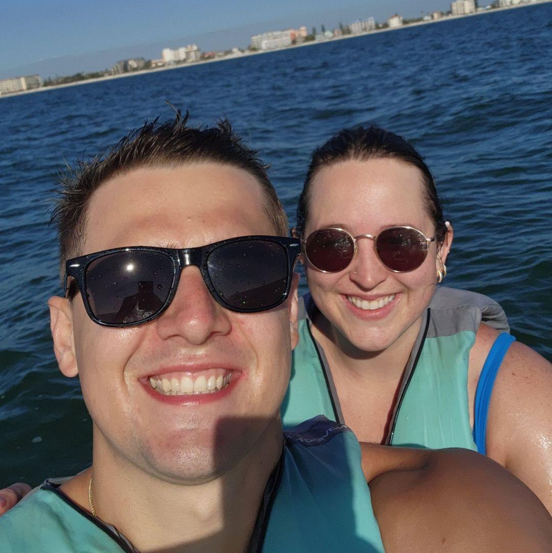 Cale loves to terrorize me on a jet ski in the ocean!!!