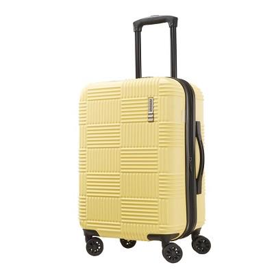 American Tourister 20" Checkered Carry On Hardside Spinner Suitcase - Yellow