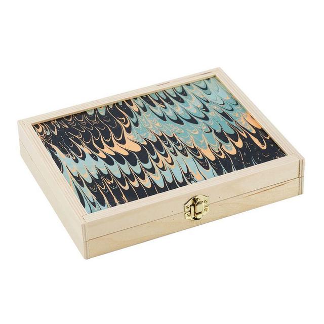 Travel Backgammon Set, Seafoam Marble