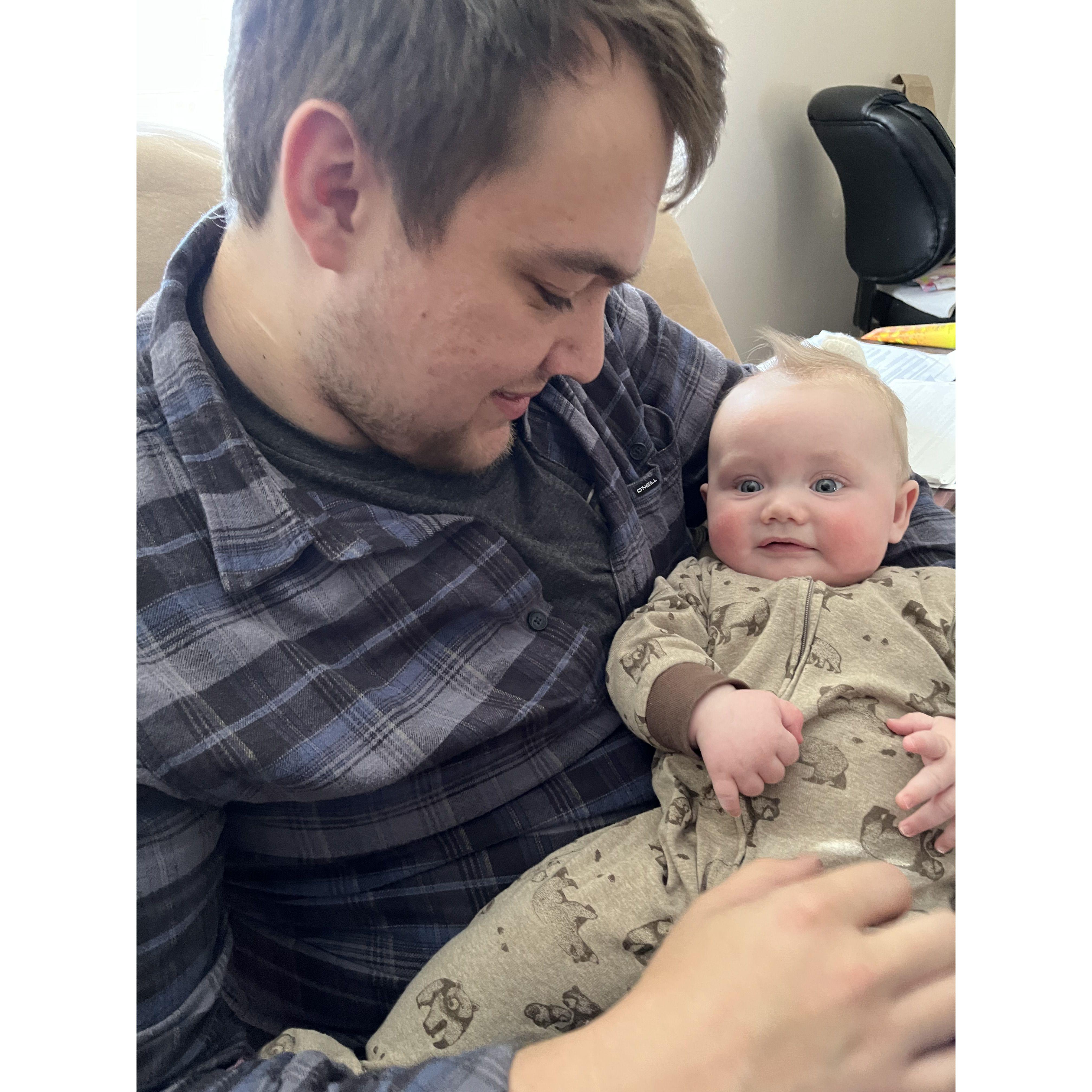 First time holding our son.