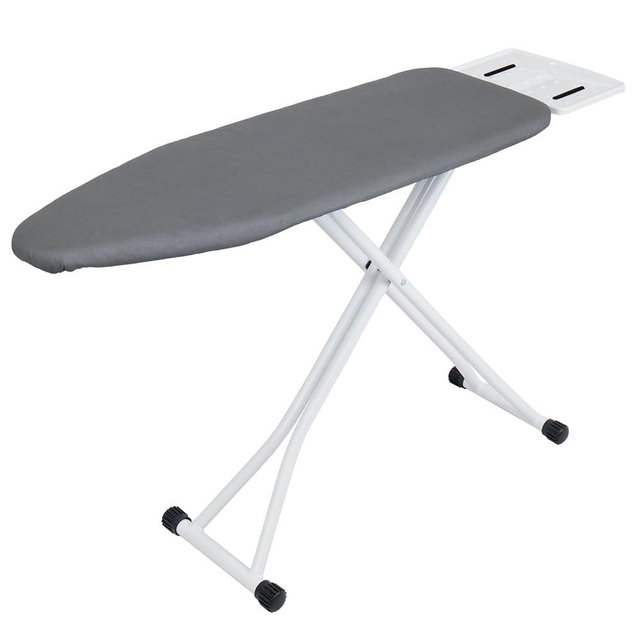 ASHARE Ironing Board 48" X 13" with Safety Iron Rest Height Adjustable Iron Table Features Reinforced Steel Legs, Heat Resistant Cover, Grey