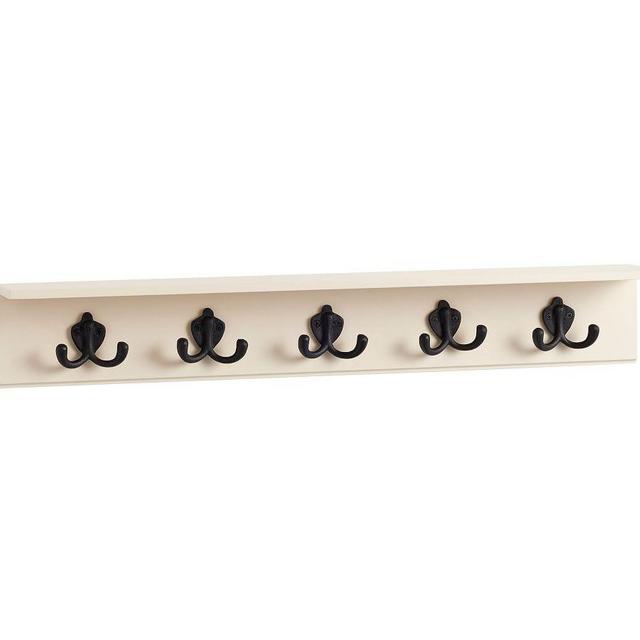 Wade Entry Row of Hooks with Shelf, Almond White