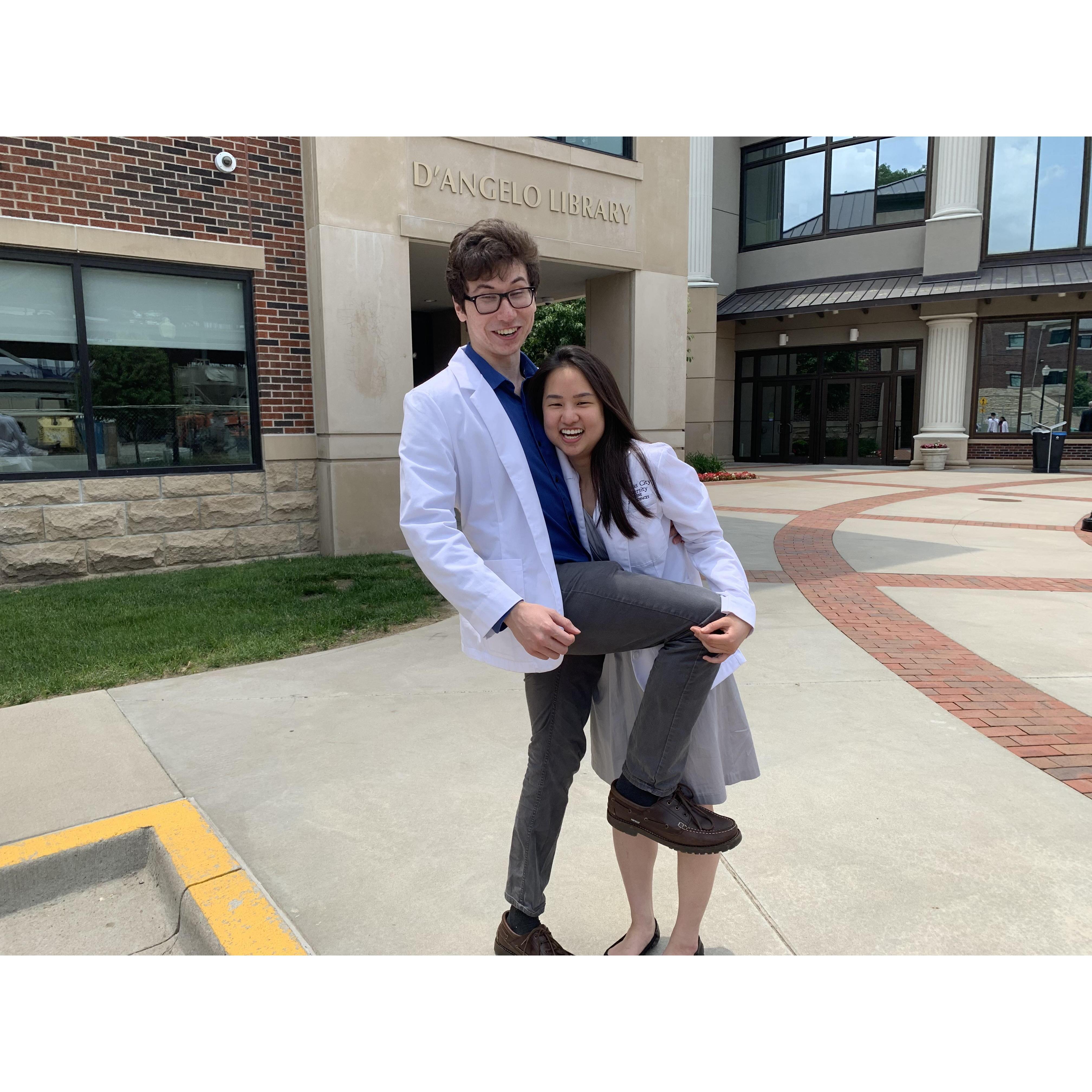 Us after our last exam of first year of medical school