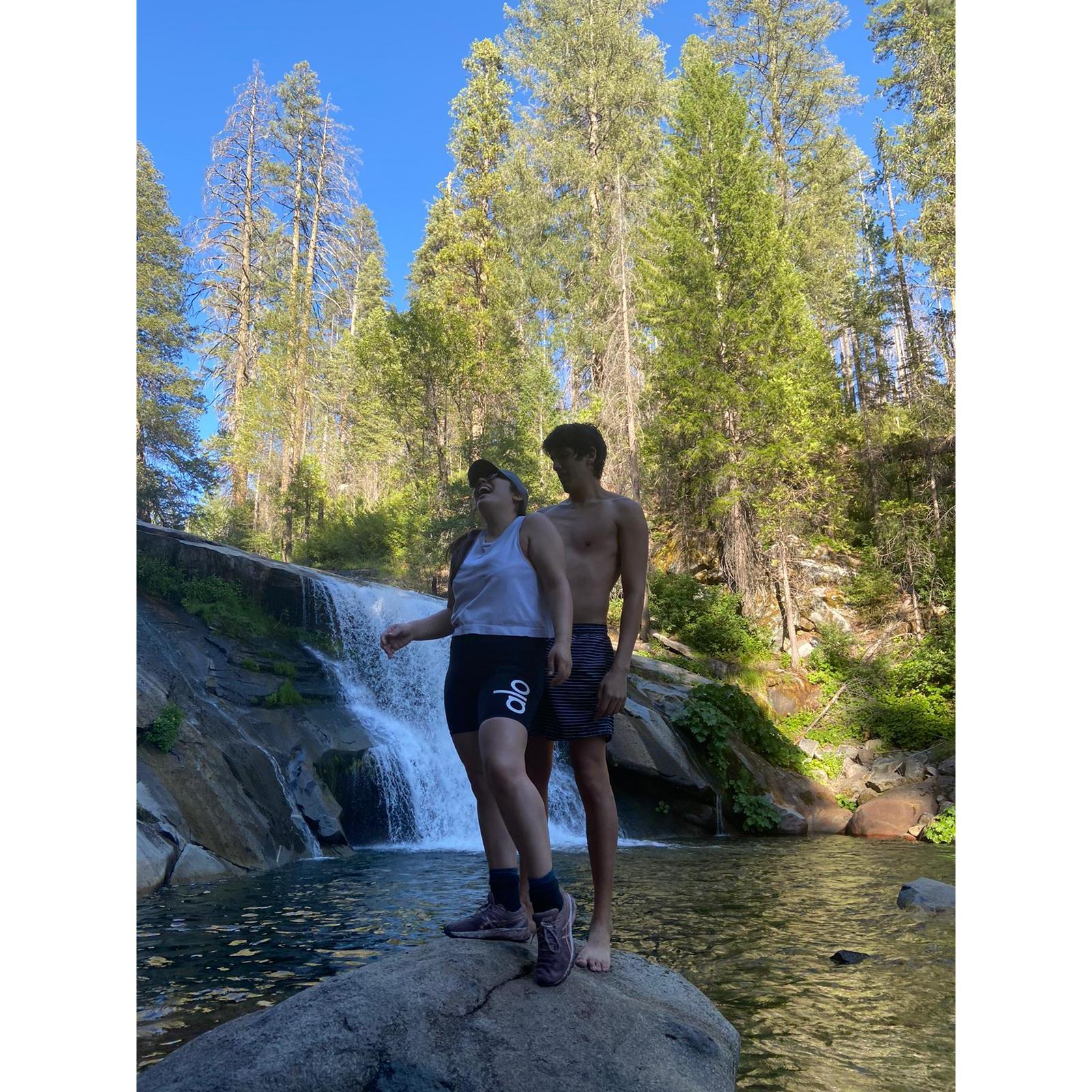 Our waterfall hike by Yosemite.