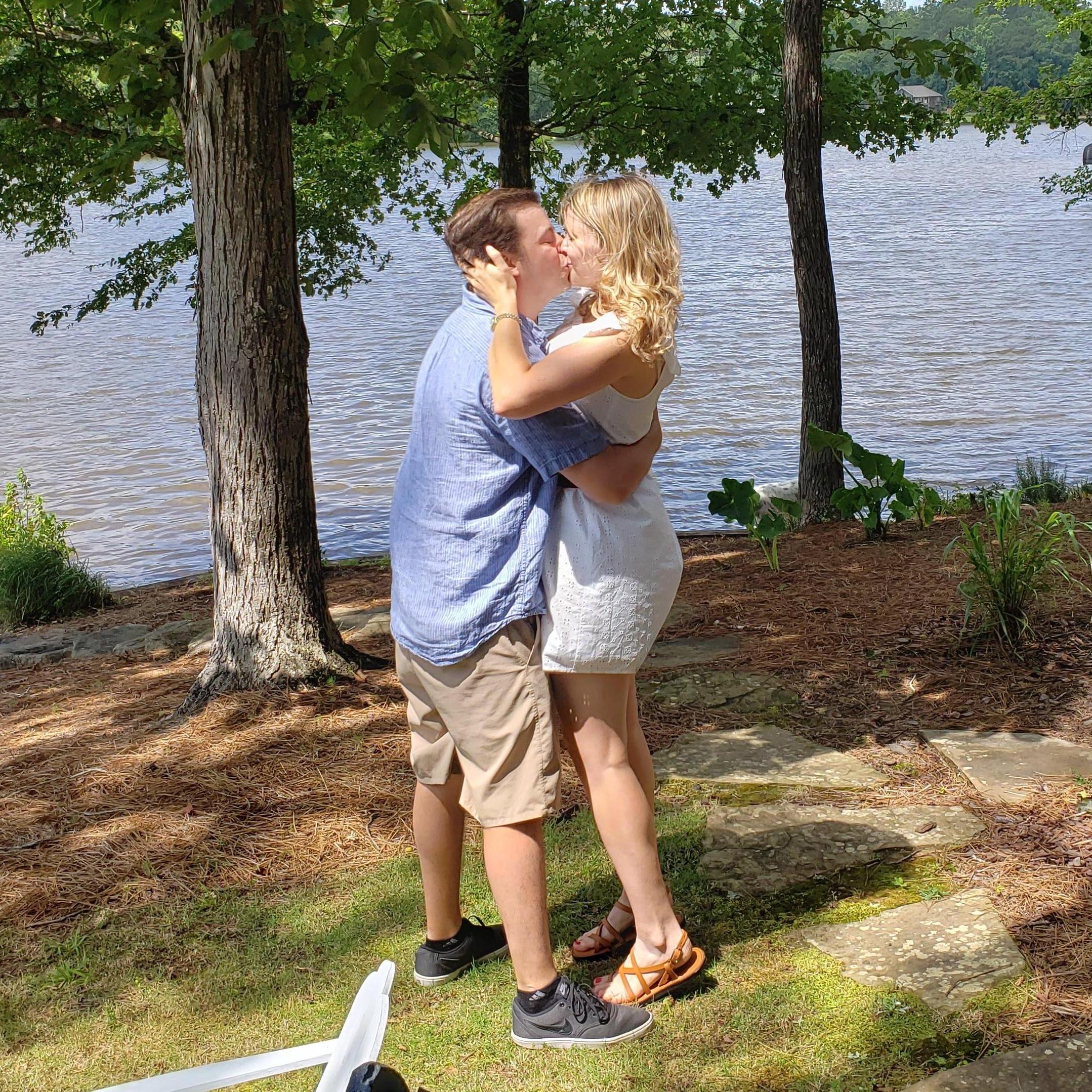 Right after we got engaged! Henry proposed to Jaclyn at his father's, Lou, place on Lake Oconee. They were surrounded by their family and it was perfect.
