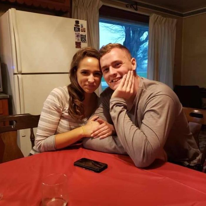 One of their first pictures together, taken at Josiah's brother Michael's home (2019)