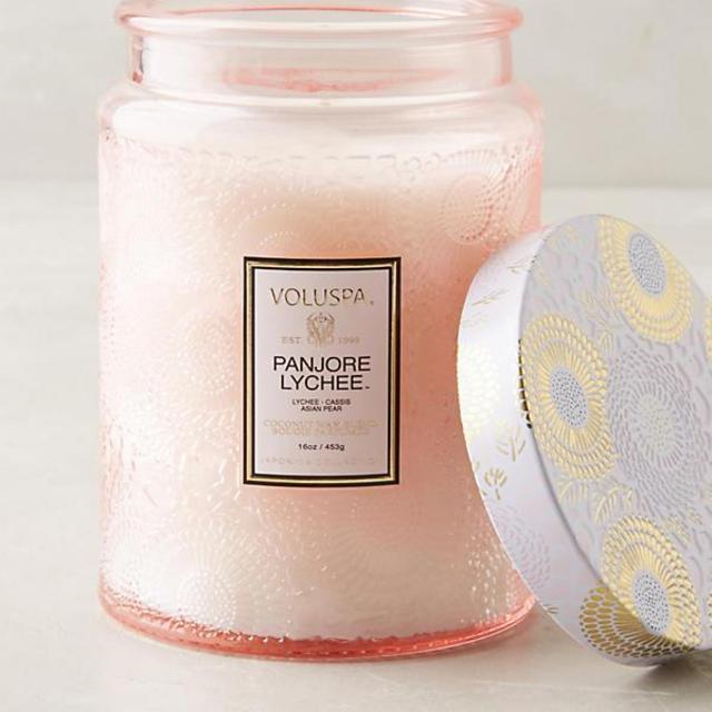 Limited Edition Voluspa Cut Glass Jar Candle [Panjore Lychee]