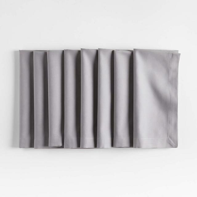 Aspen Metal Grey Cotton Napkins, Set of 8