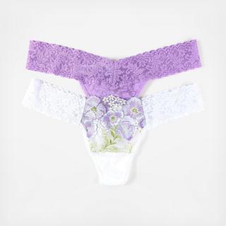 2-Piece Jubilee & Signature Lace Low Rise Thong Set