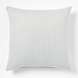 Outdoor Ribbon Stripe Pillow, Frost Gray, 18"x18"
