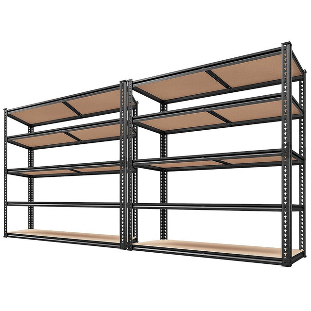 REIBII 2500LBS Garage Shelving Heavy Duty 72''H Storage Shelves 40" W Heavy Duty 5 Tier Metal Shelves Adjustable Pantry Shelf for Closet Pantry Basement Kitchen Warehouse 72" H x 40" W x 20" D, 2Pack