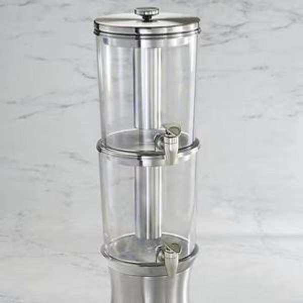Optima Stacked Beverage Dispenser - Stainless Steel with Base