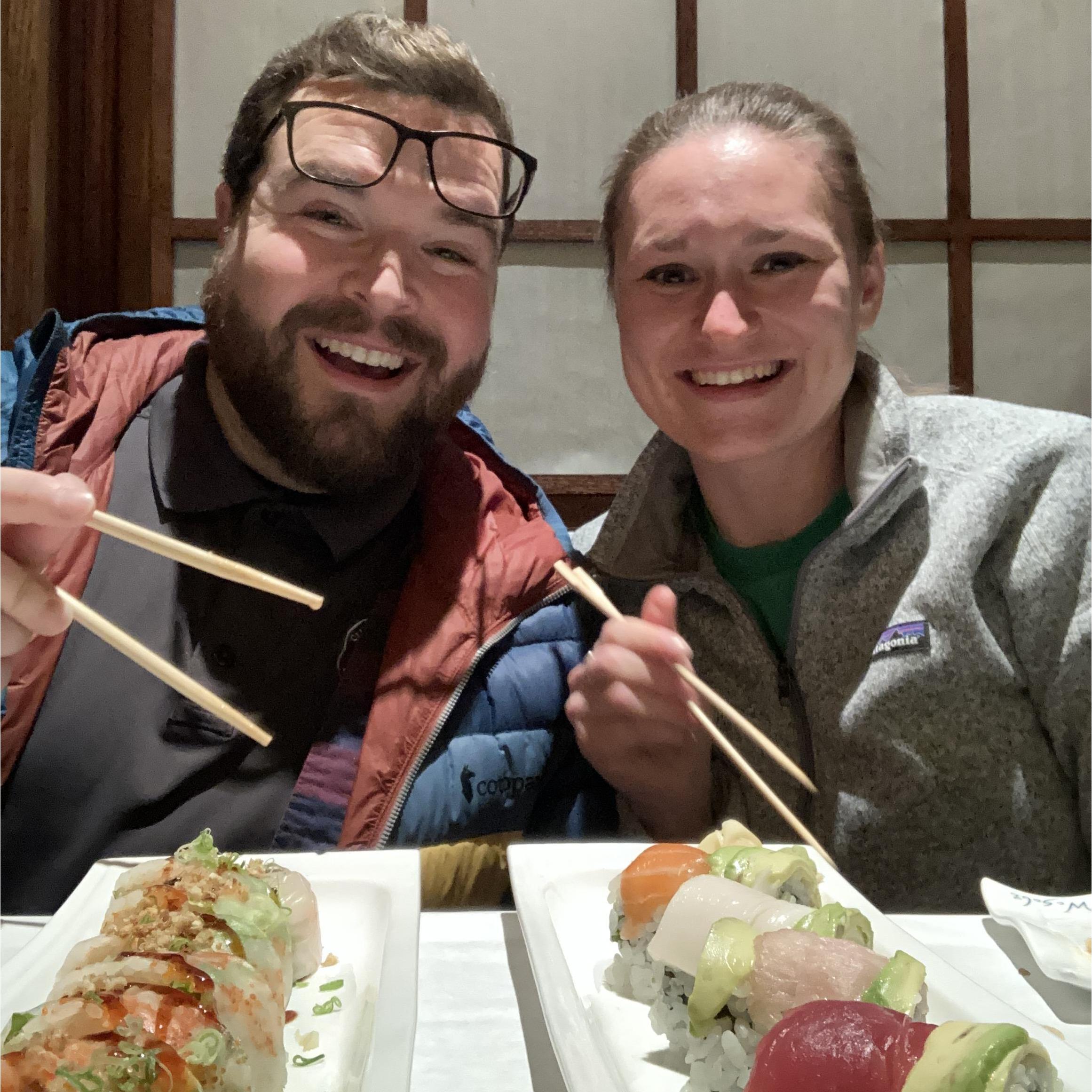 Tory had a craving for sushi that we satisfied after one of our pre-marital counseling sessions.