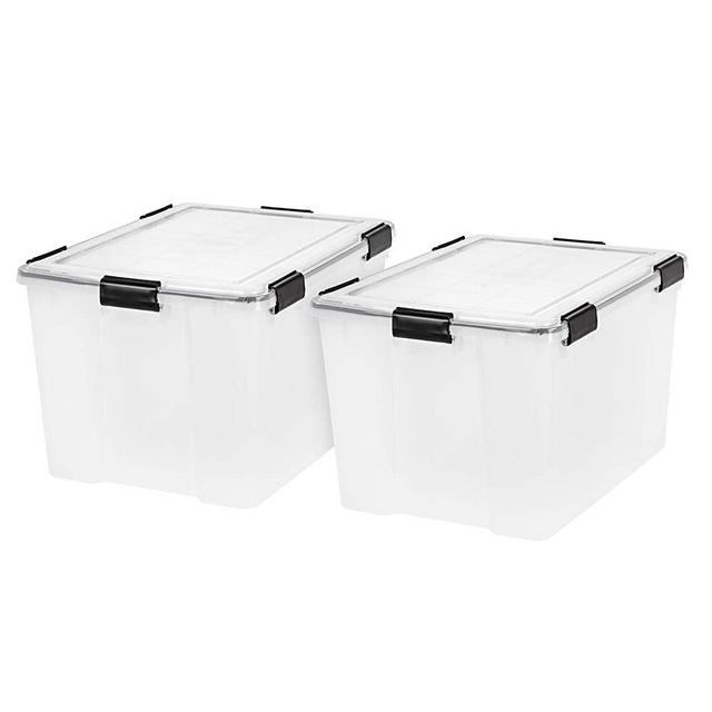 IRIS USA UCB WEATHERTIGHT Storage Box, 74 Qt, Clear, 2 Count