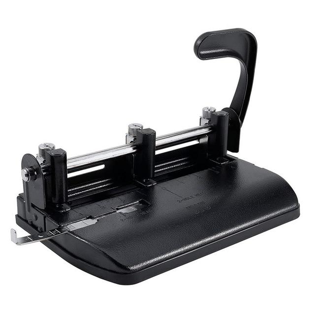 OIC® Heavy-Duty 3-Hole Lever Punch, Black