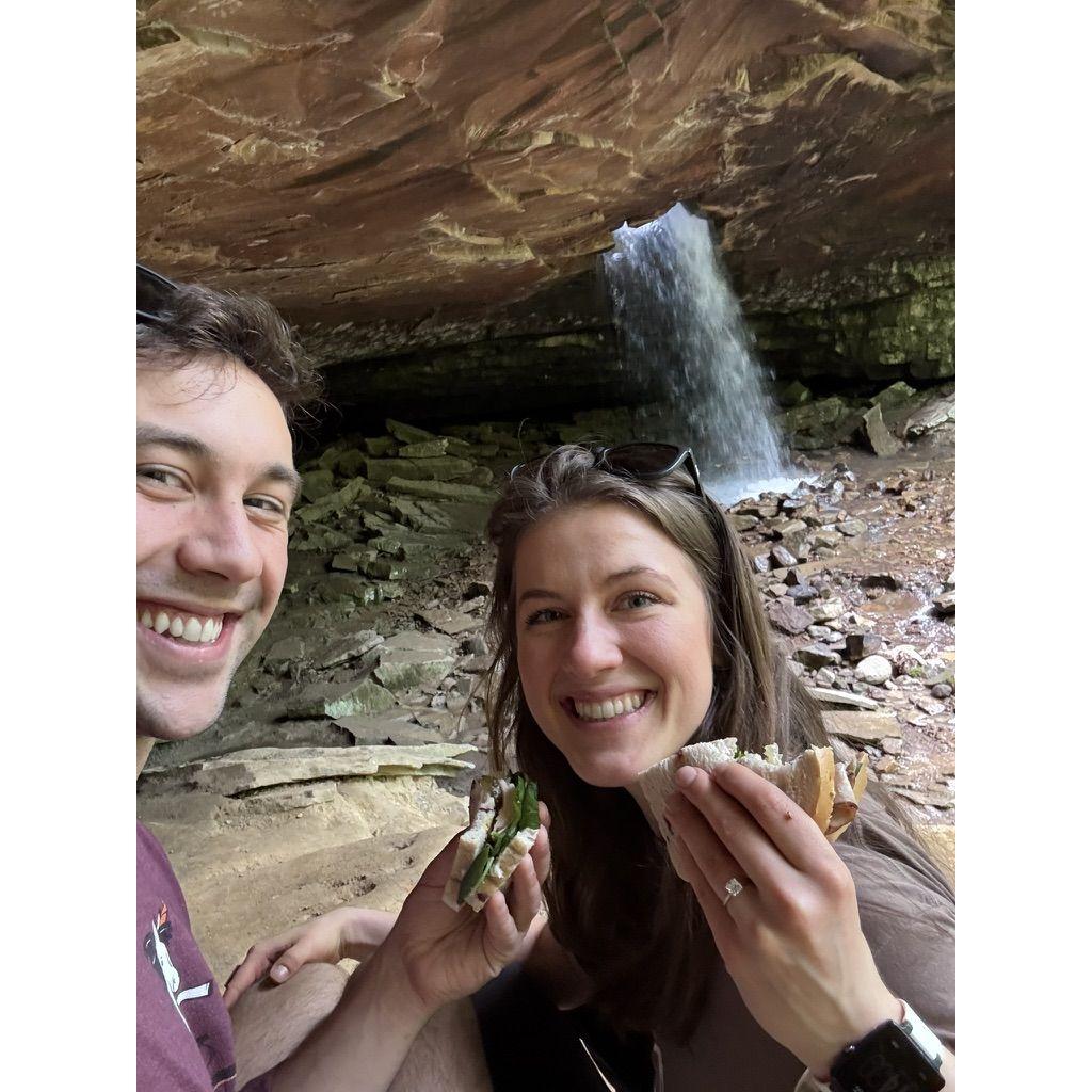 Arkansas Waterfall Adventure Pt. 1: Ellie's sandwiches were even better than the epic waterfall.