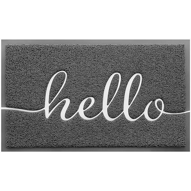 BeneathYourFeet Door Mat (30"x17.5",Dark Grey), Durable Welcome Mat Low Profile Floor Mat Front Doormat Indoor Outdoor Door Rug Non Slip Rugs for Entryway, Patio, High Traffic Areas