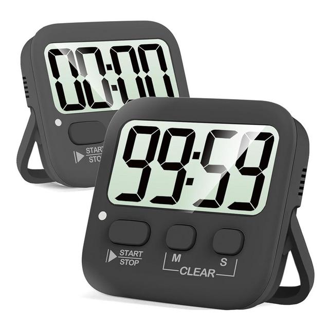 Antonki Timer, Timer for Kids, Kitchen Timers, Digital Timer for Cooking, Egg Timer, Classroom Timer for Teacher, Magnetic Countdown Timer for Exercise, Study, Oven - Battery Included - Pack of 2