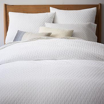 Organic Ripple Texture Duvet Cover - Queen, White