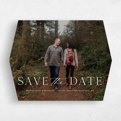 White Diamond Wedding Save the Date - Manarola Photo