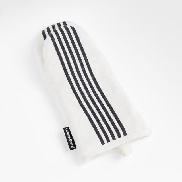 Cuisine Stripe Black Oven Mitt