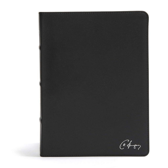 CSB Spurgeon Study Bible, Black Genuine Leather, Black Letter, Study Notes and Commentary, Quotes, Sermons Outlines, Easy-to-Read Bible Serif Type