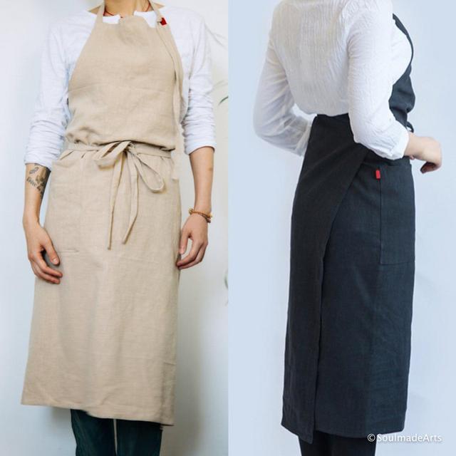 Handmade Linen Apron - Linen pinafore -...