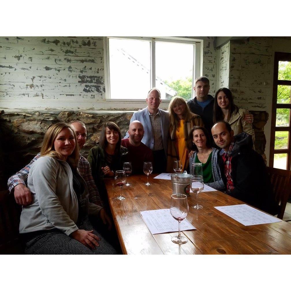 With some of our friends at our engagement party in May 2017