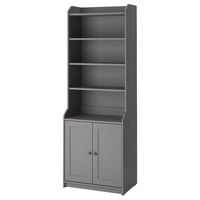 High cabinet with 2 doors, gray,