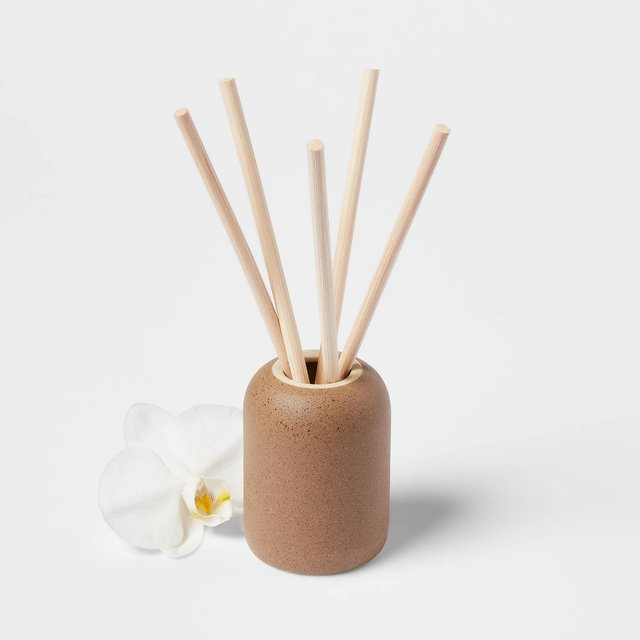100ml Matte Textured Ceramic Diffuser Brown / Coconut Water & Orchid – Threshold™