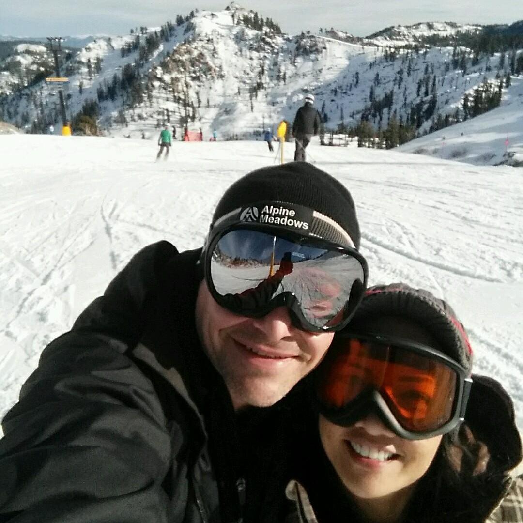 Our favorite winter activity...snowboarding at Squaw Valley.