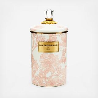 Rosy English Garden Enamel Canister