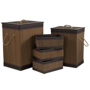 13.2 in x 22.22 Bamboo Laundry and Bath Set (5-Piece)