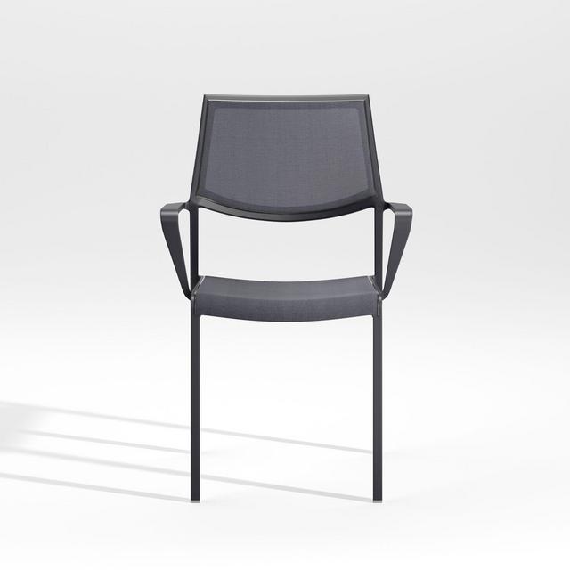 Lanai Charcoal Grey Mesh Square Dining Chair