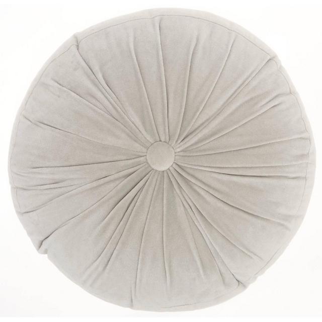16" Ruched Velvet Round Throw Pillow Light Gray - Mina Victory