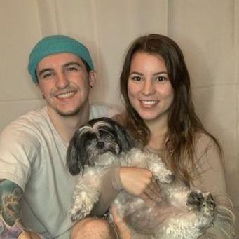 First apartment together in Orlando with our first furbaby Rosie in 2020.