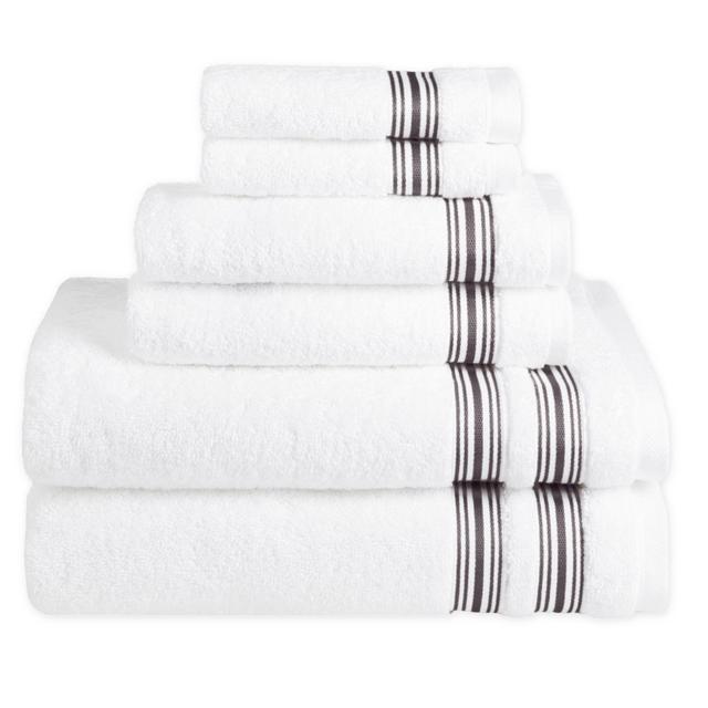 Nestwell™ Hygro Fashion Stripe 6-Piece Towel Set in Iron