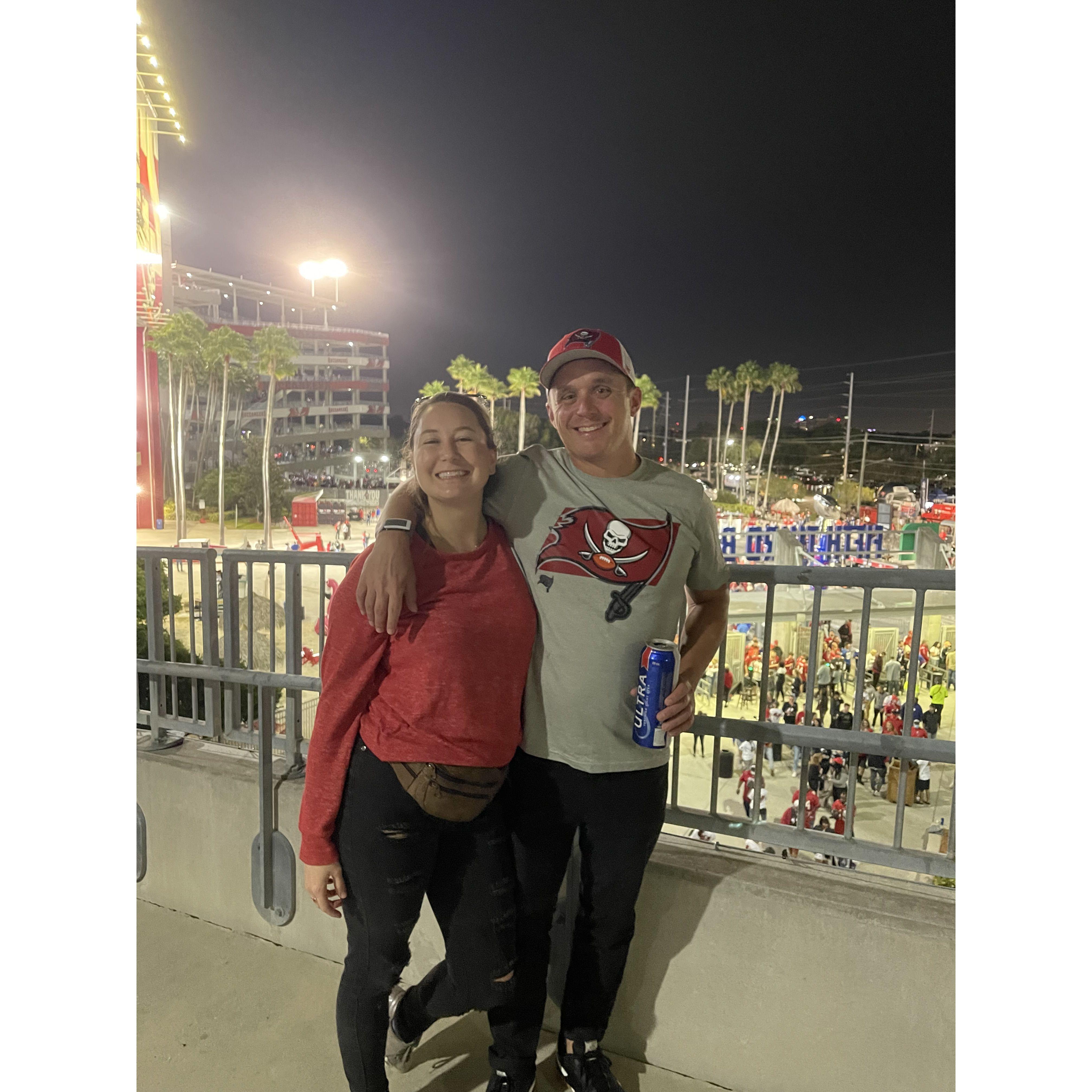 Nick & Sabrina's attend a Tampa Bay Buccaneers Game - Tampa, FL