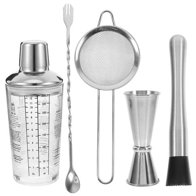 GLEAVI 1 Set Indoor Glass Cocktail Shaker Beverage Mixing Tools for Home Bars Cafes Easy to Clean Glass Mixer for Cocktails Milk Tea Preparation