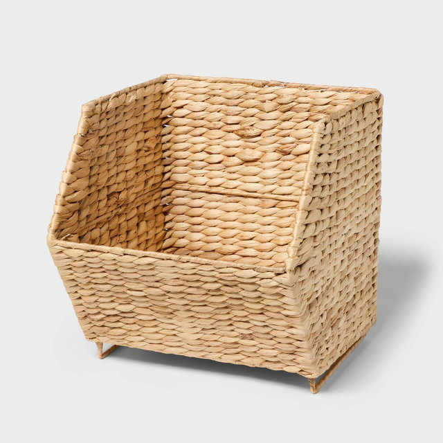 Woven Water Hyacinth Open Front Crate Natural - Brightroom™