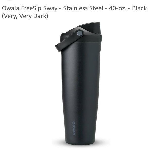 Owala FreeSip Sway - Stainless Steel - 40-oz. - Black (Very, Very Dark)