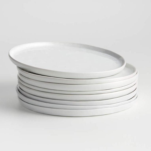 Mercer White Round Porcelain Salad Plates, Set of 8
