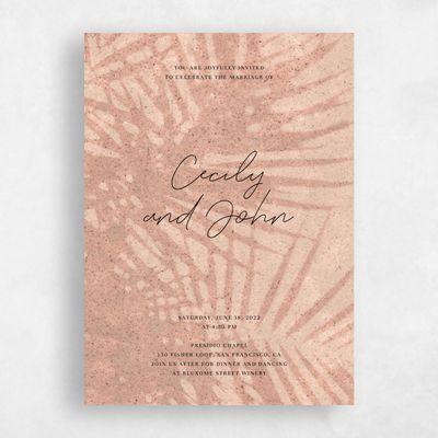 Mocha, Brown Wedding Invitation - Seabay Palm