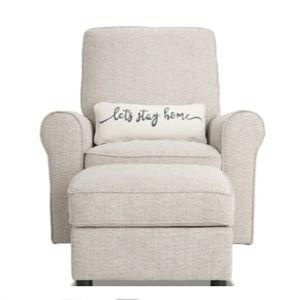 Cottage Chic Beige Swivel Glider & Ottoman
