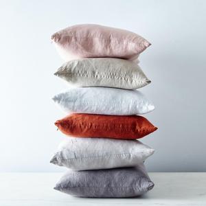 Stonewashed Linen Pillow, 22" x 22"