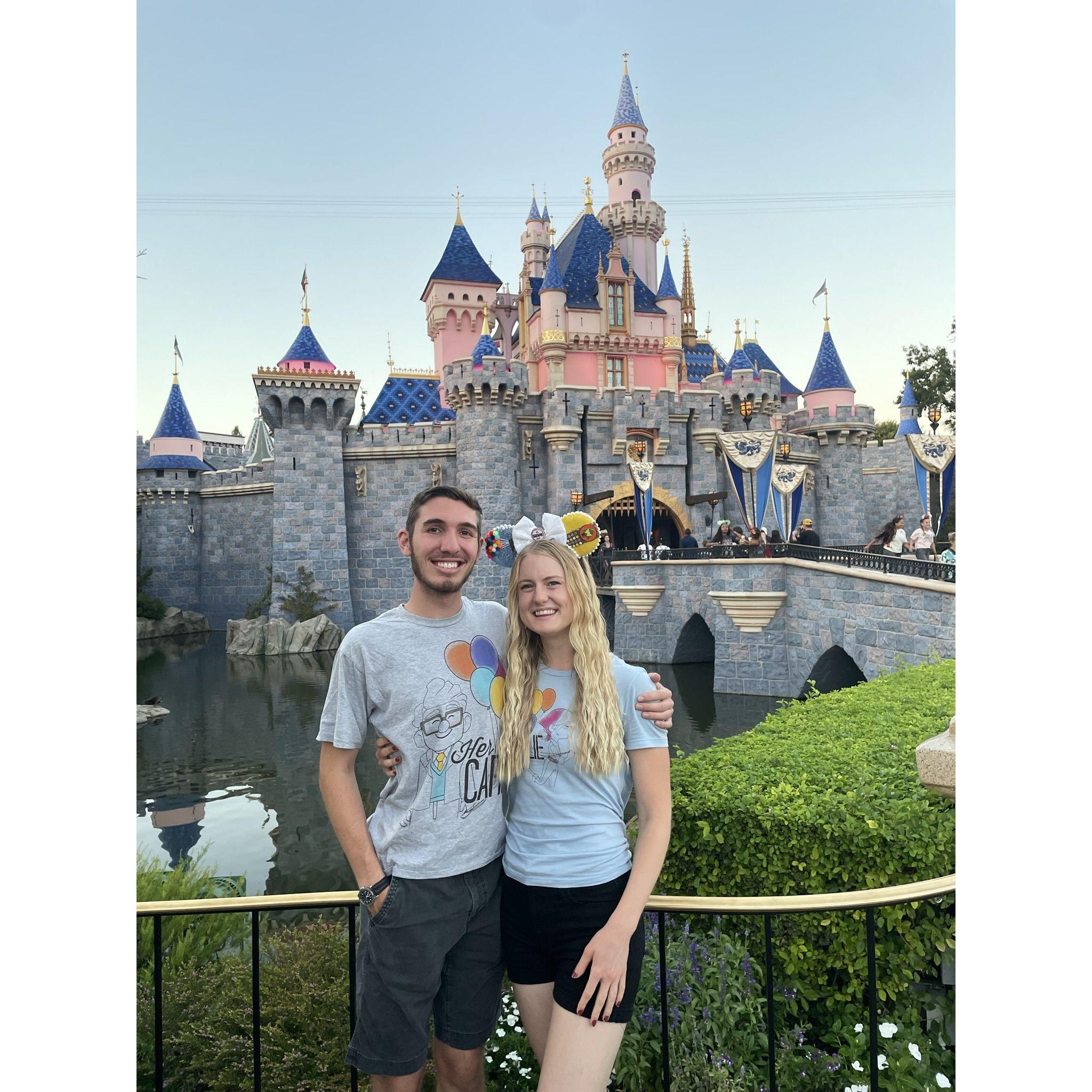 One of our trips to Disneyland with our Carl and Ellie shirts.