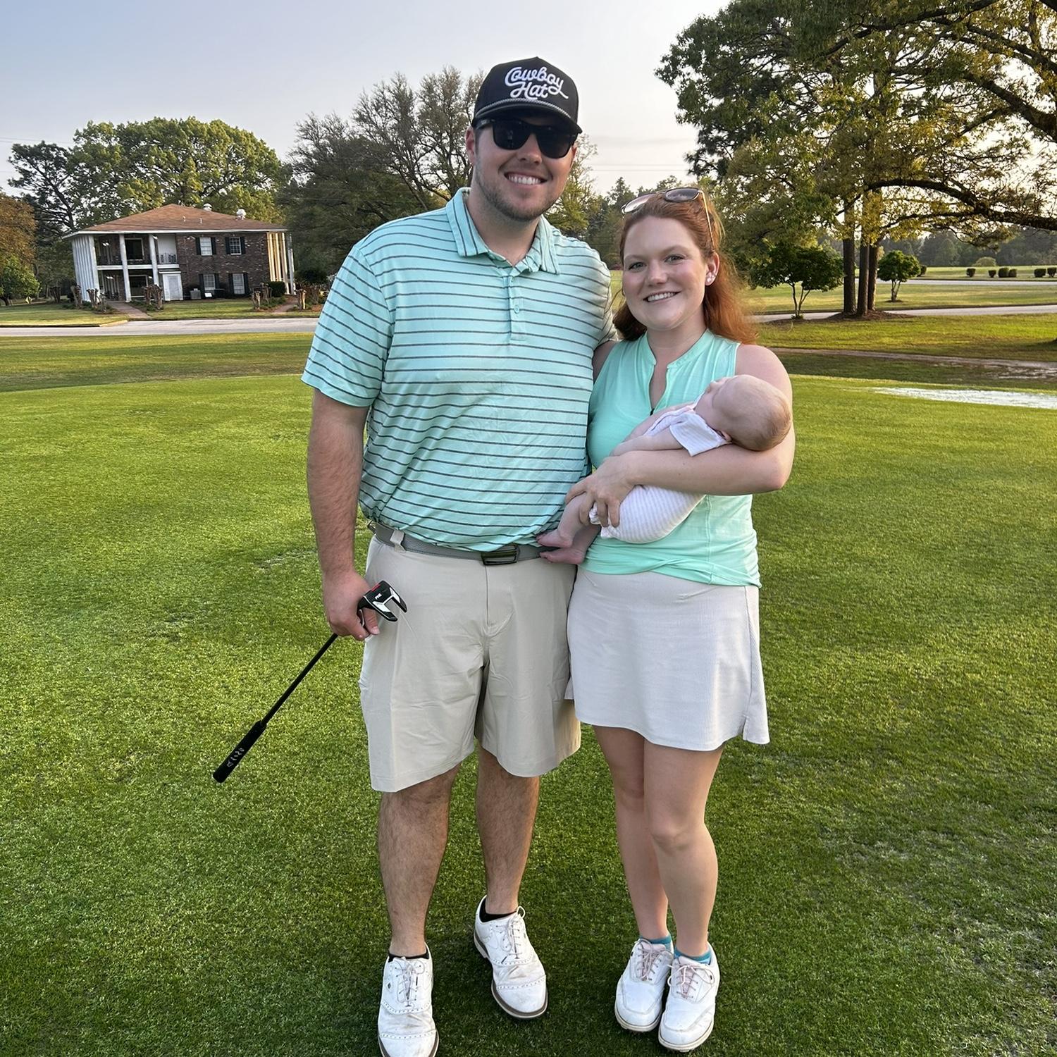 Golf doesn’t stop for us! Elle has been cruising in a golf cart since she was 2 months old!